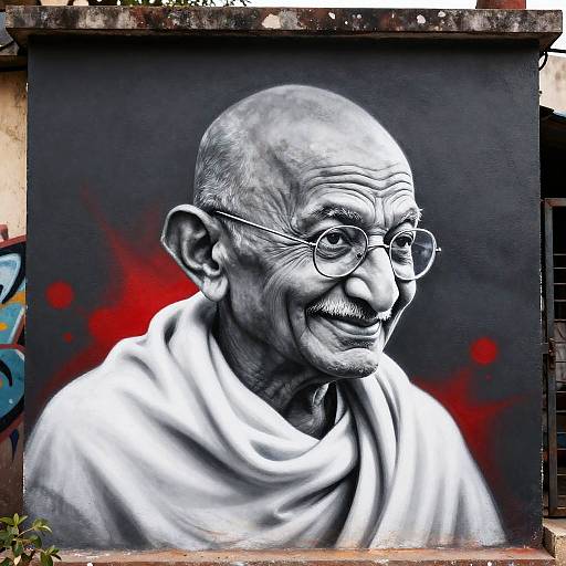 Realistic Gandhi Graffiti Art