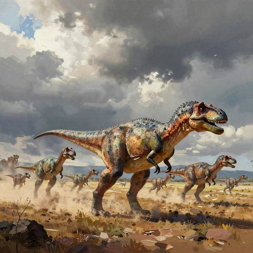 Migrating Dinosaurs on Ancient Plains