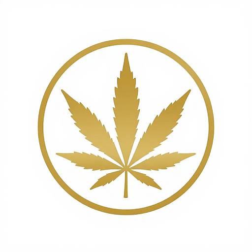 Gold Cannabis Leaf Logo Design