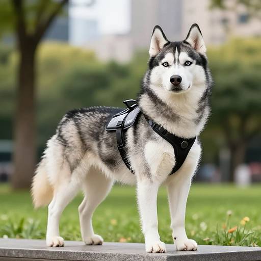 Alert Siberian Husky Service Dog