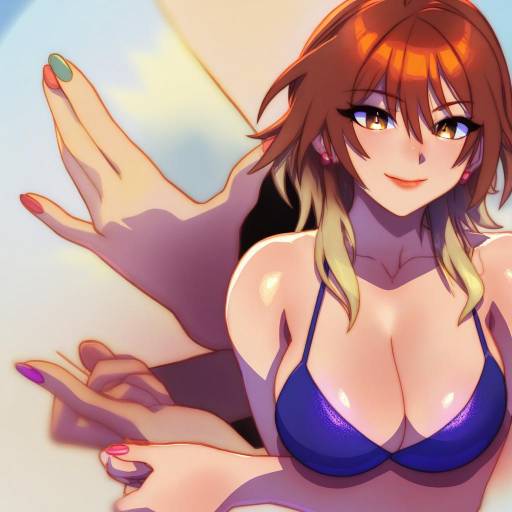 Illustration of Aketa mikoto, idolmaster in the style of Robaato