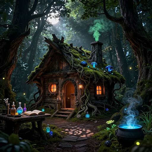 Enchanted Witch's Hut in Forest