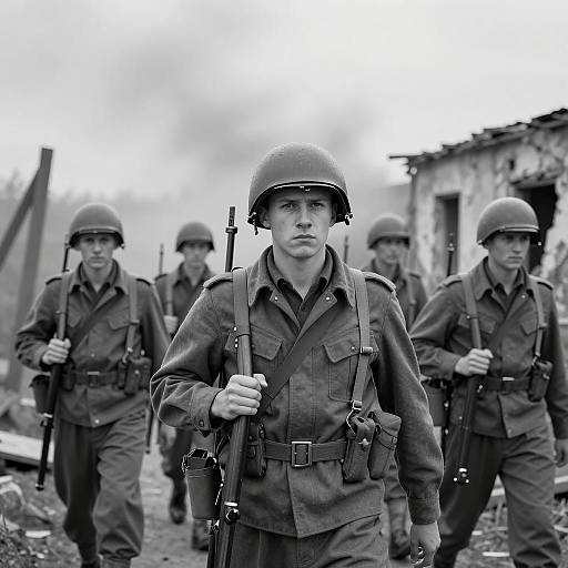 Candid WWII Soldiers in Action