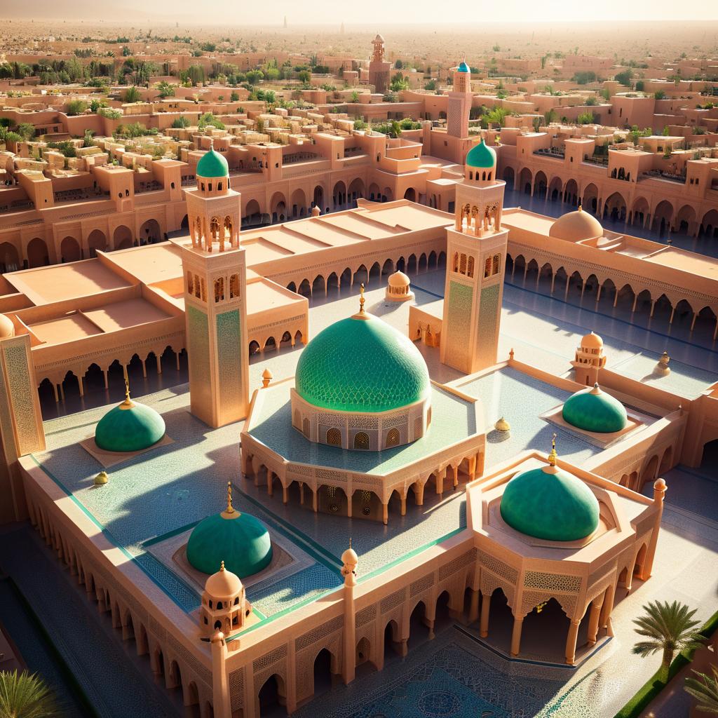 Bird's Eye View of Marrakech Mosque