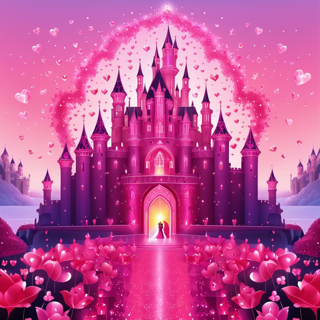 Romantic Crystal Castle Fantasy Illustration