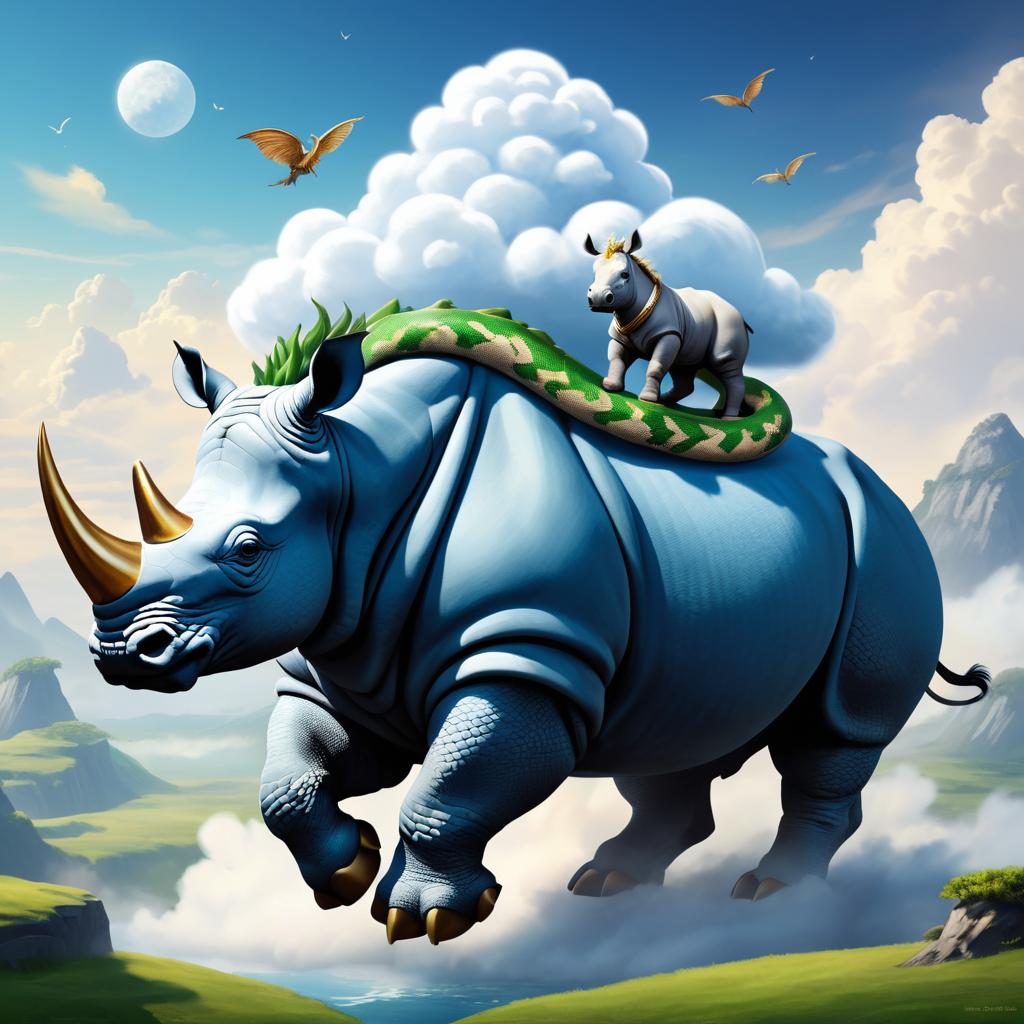 Mythical Sprite-Rhino on Cloud Islands