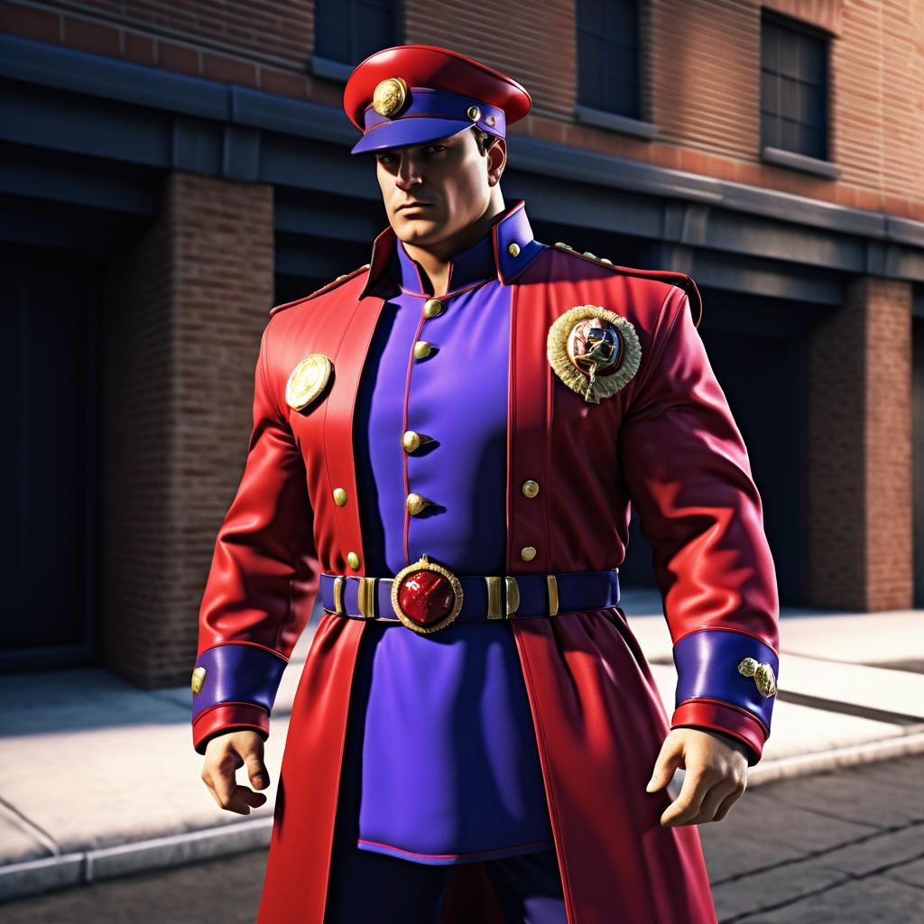 Photorealistic M. Bison Portrait Capture