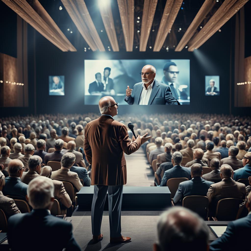 Charismatic Speaker in Vintage Conference Photo