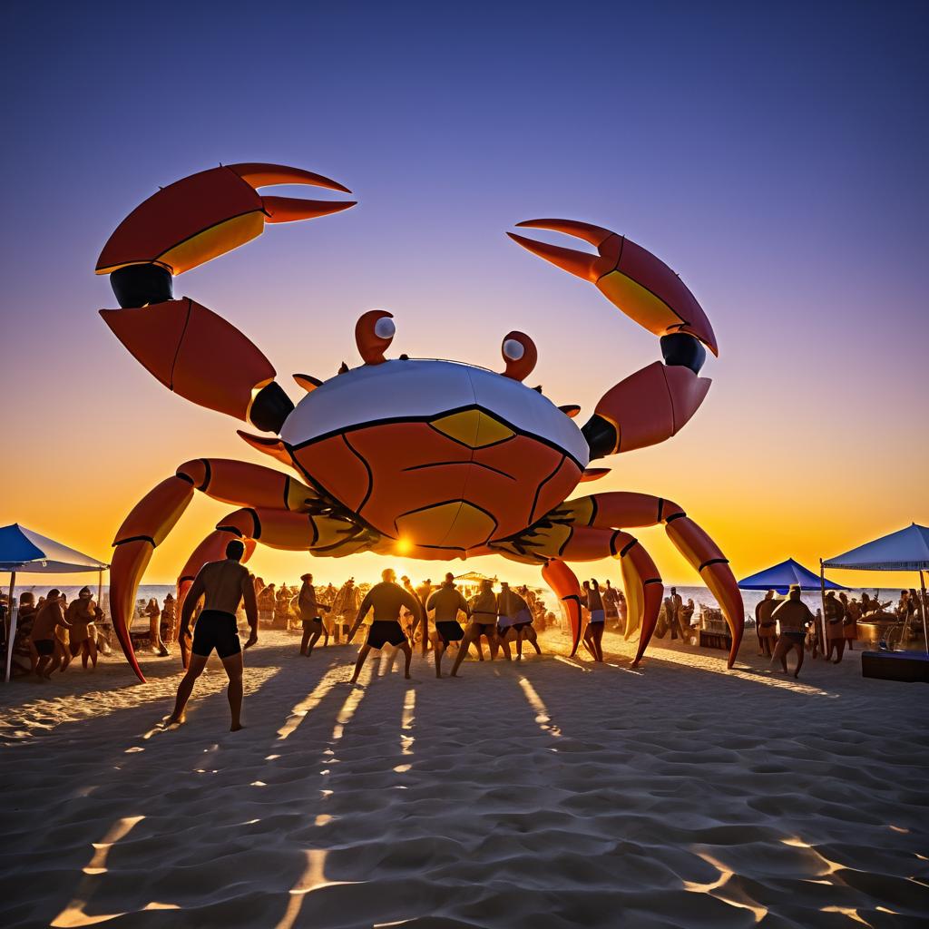 Giant Crab vs. Beach Volleyball Tournament