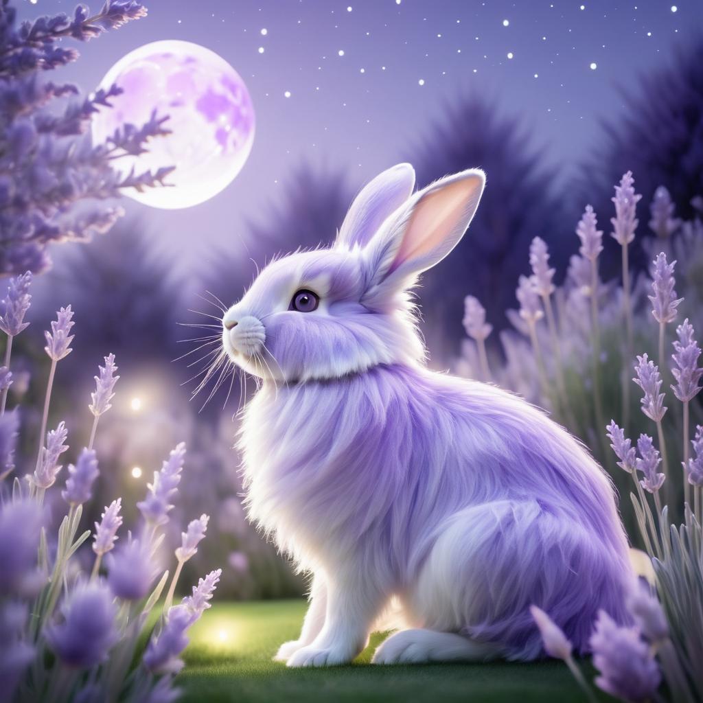 Lavender Rabbit Howling at the Moon