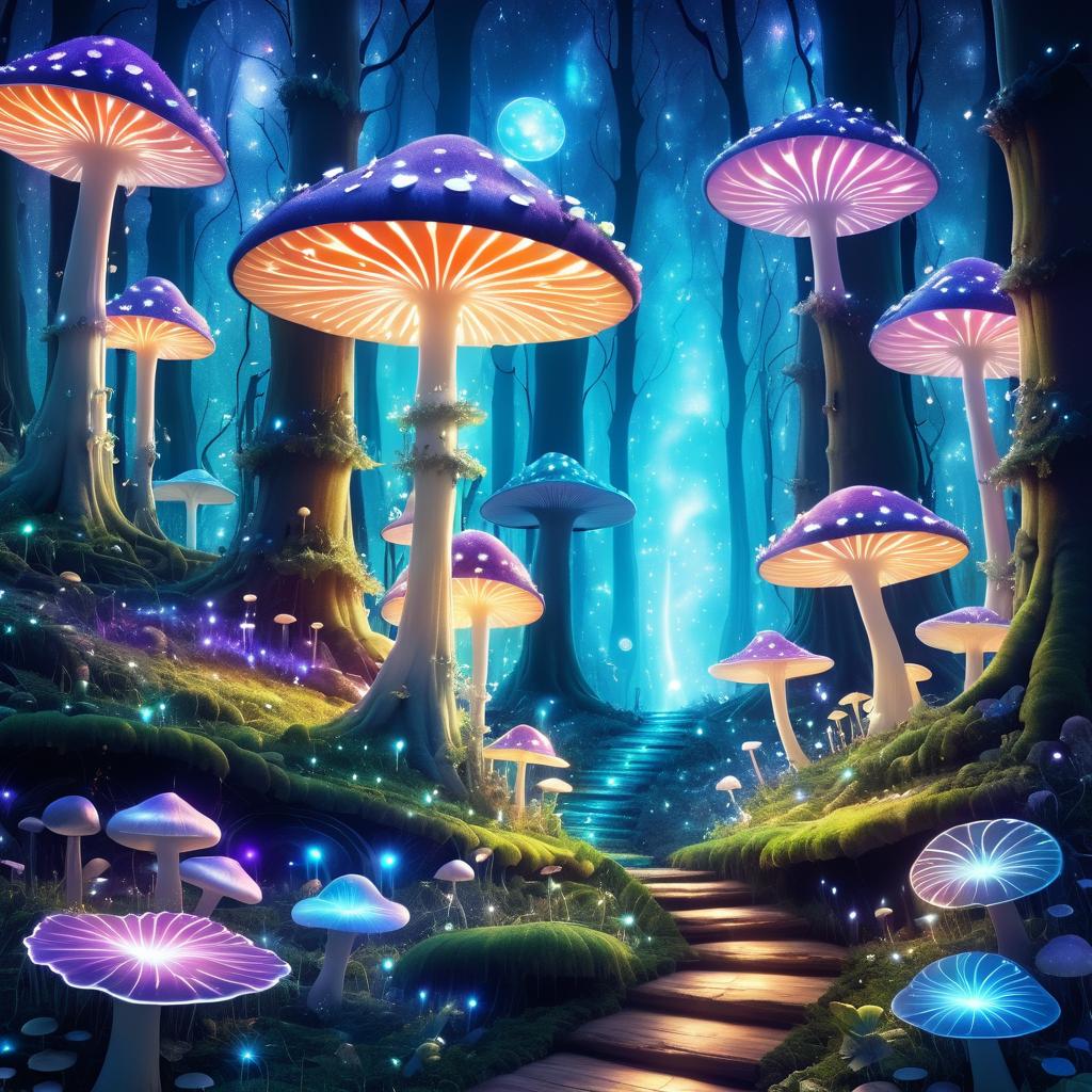 Enchanted Giant Mushroom Fantasy Grove