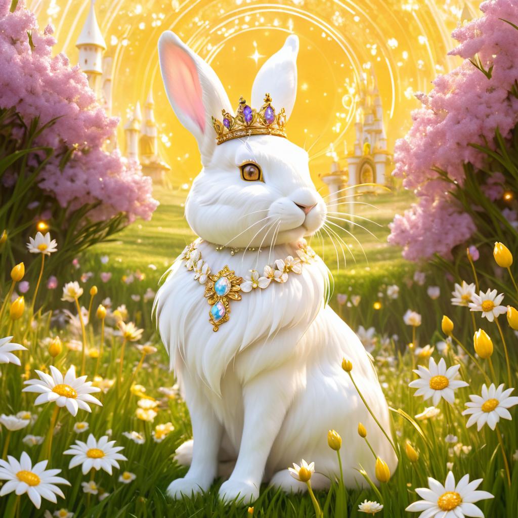 Regal Rabbit in a Floral Fantasy