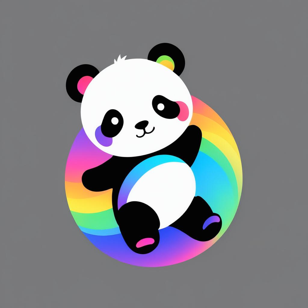 Minimalist Kawaii Panda Logo Design