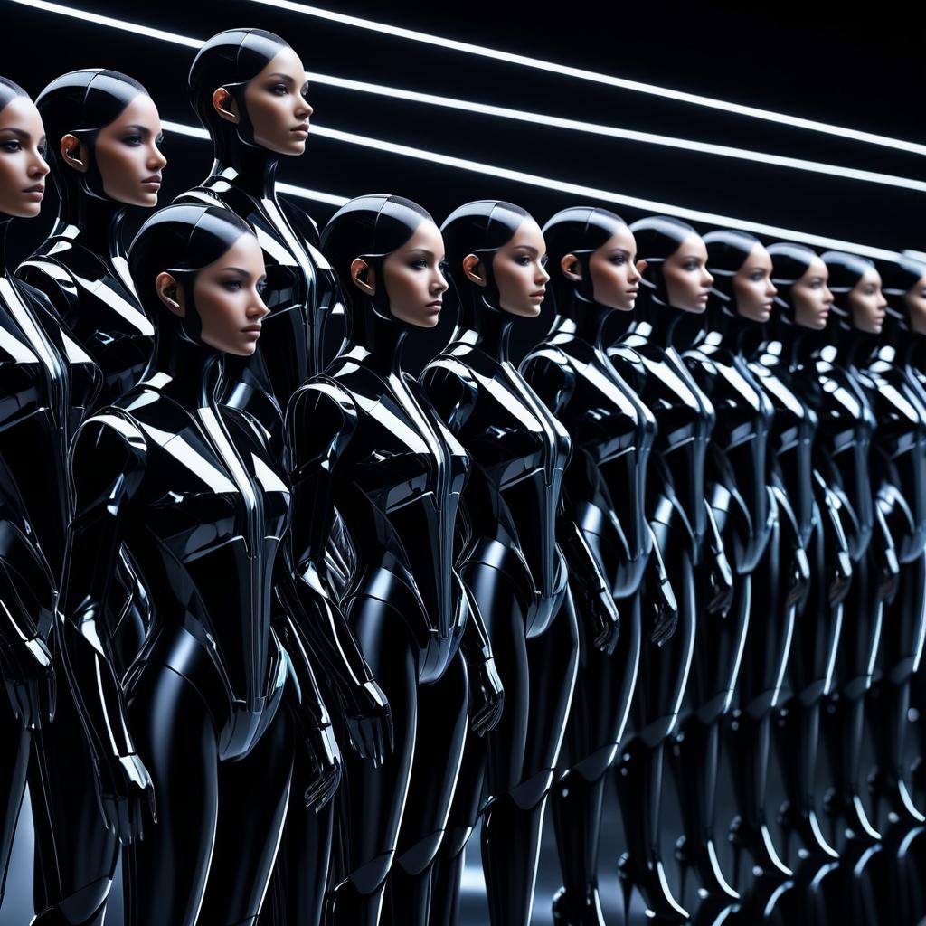 Futuristic Humanoid Androids in Dynamic Display