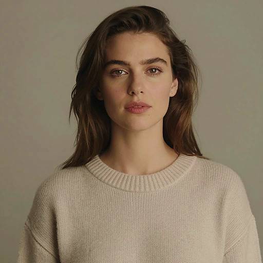 Natural Beauty Woman in Knit Sweater