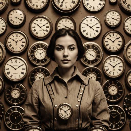 Vintage Clock Portrait in Sepia Tones