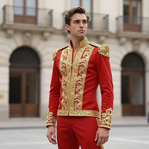 Spanish Male in Red Gold Outfit