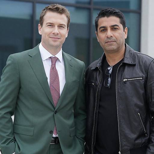 Outdoor Portrait of Two Stylish Men