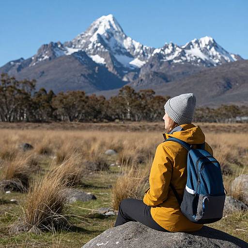 Woman Gazing at Cradle Mountain