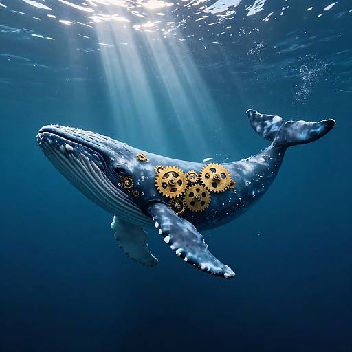 Ethereal Clockwork Whale in Depths