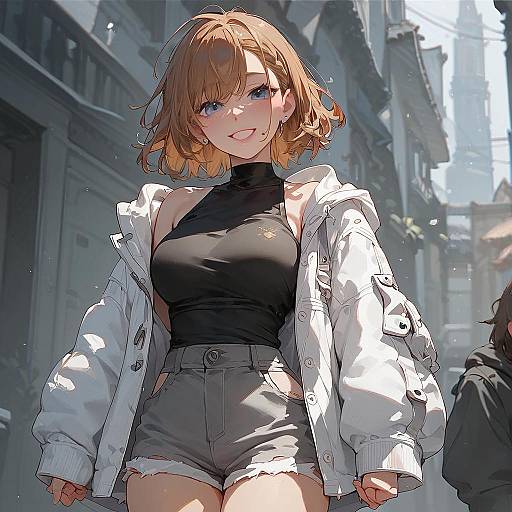 Sakura Street Smile Casual Portrait