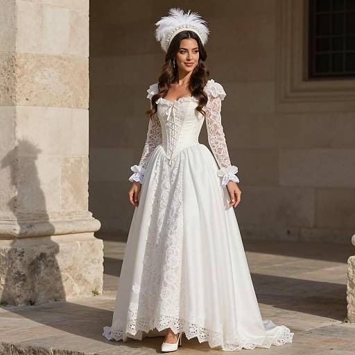 Elegant Snow White Renaissance Costume Photo