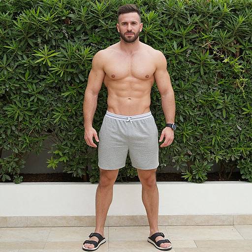 Muscular Male in Lounge Shorts