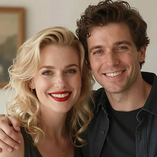 Warm Portrait of Smiling Couple Together