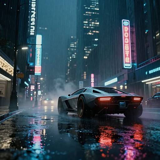 Futuristic Neon City Cinematic Still