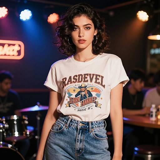 Gelled Hair Fashion Model in Venue