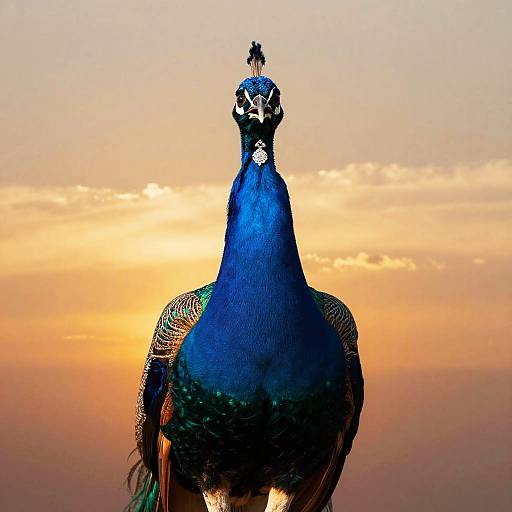 Luxurious Peacock at Golden Sunset