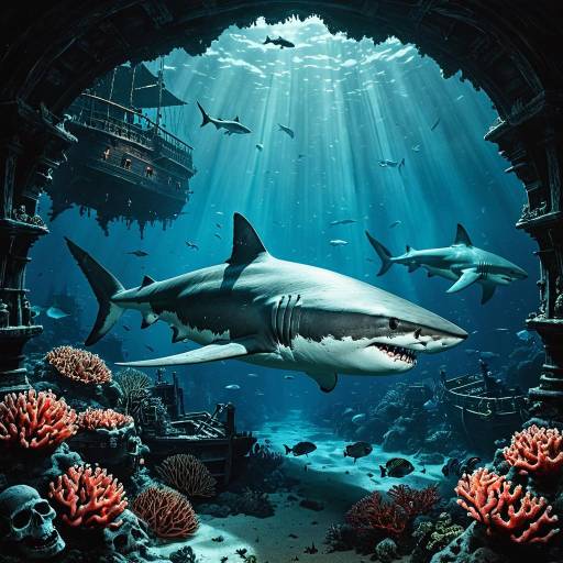 Underwater Encounter with a Great White Shark