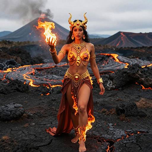 Pele, Fire Goddess on Volcanic Plateau