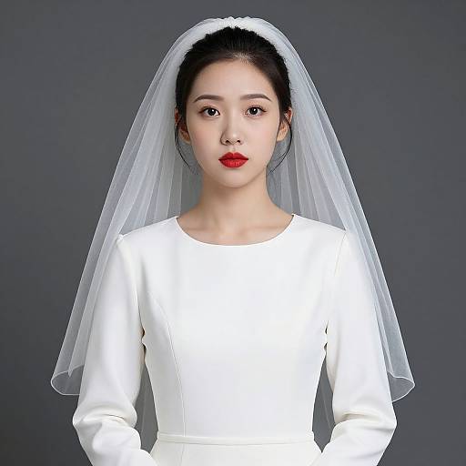 Realistic Widow Bride in White Dress