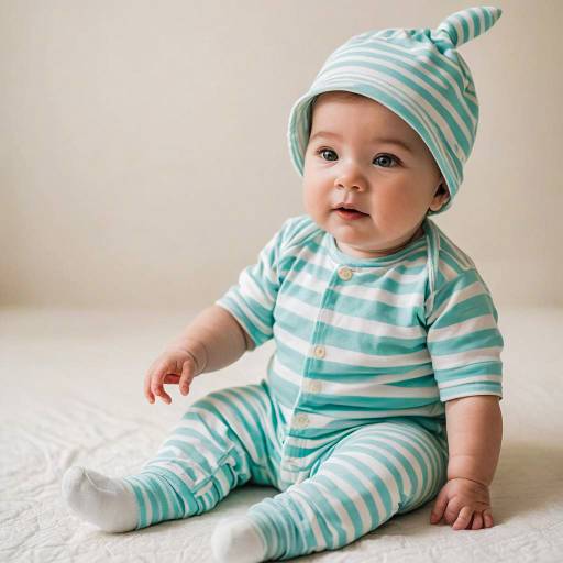 Baby Boy in Striped Easter Outfit