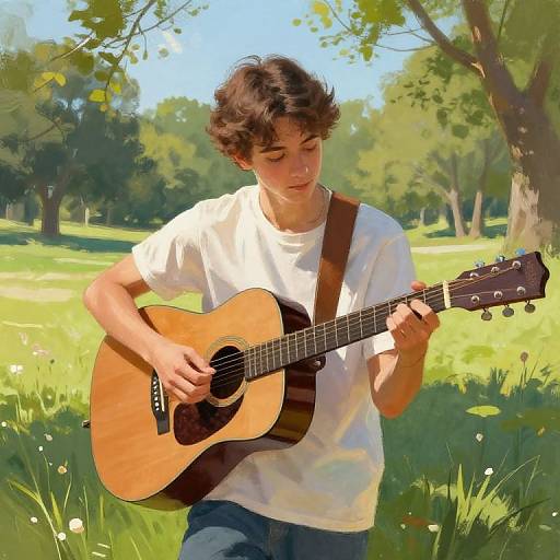 Teen Musician in Sunlit Park