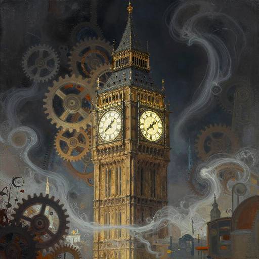 Surreal Clock Tower in Abyss