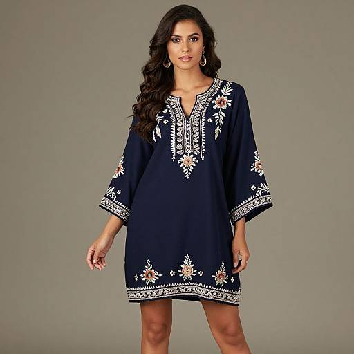 Elegant Embroidered Tunic Dress
