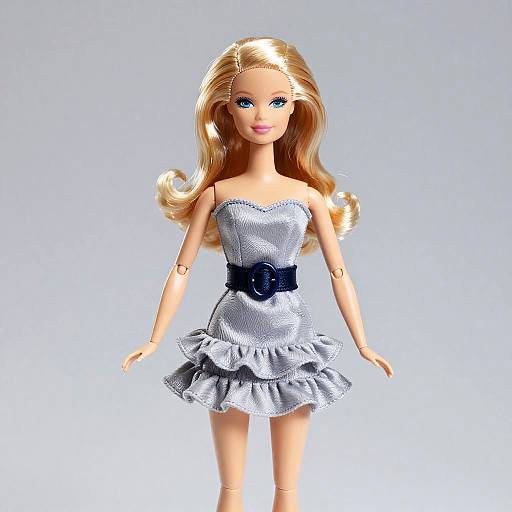 Barbie Doll in Ice Gray Miniskirt