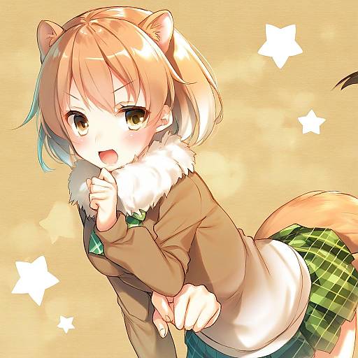 Illustration of Black-tailed prairie dog (kemono friends), kemono friends in the style of Toosaka asagi