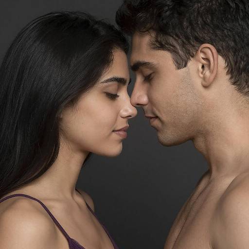 Intimate Close-Up Couple Photograph