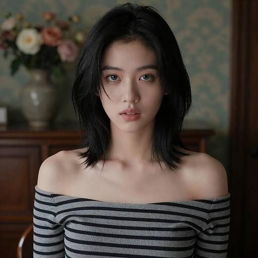 Intense Portrait of a Young Woman