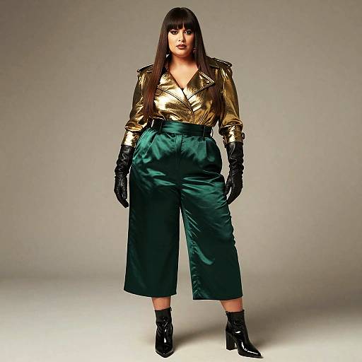 Plus-Size Vogue: Metallic Gold Trench