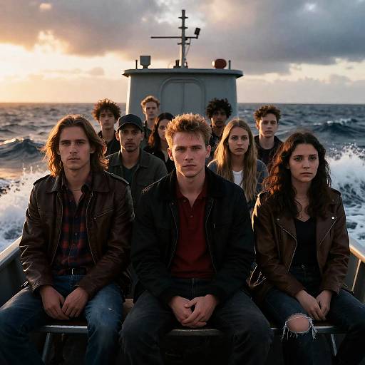 Dramatic Group on Turbulent Ocean Boat