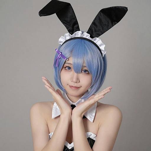 Asian Woman in Bunny Costume Portrait