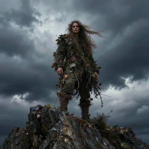 Mystical Fantasy Character on Cliff