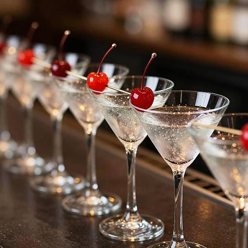 Glamorous Martini Glasses with Cherries