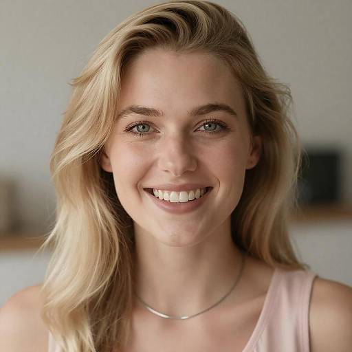 Close-Up of a Smiling Blonde Woman