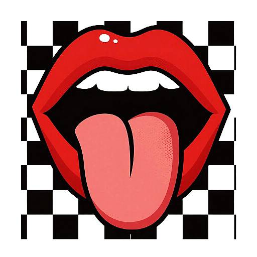 Bold Pop Art Checkerboard Lips