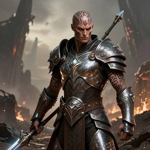 Braxian Warrior on Alien Battlefield